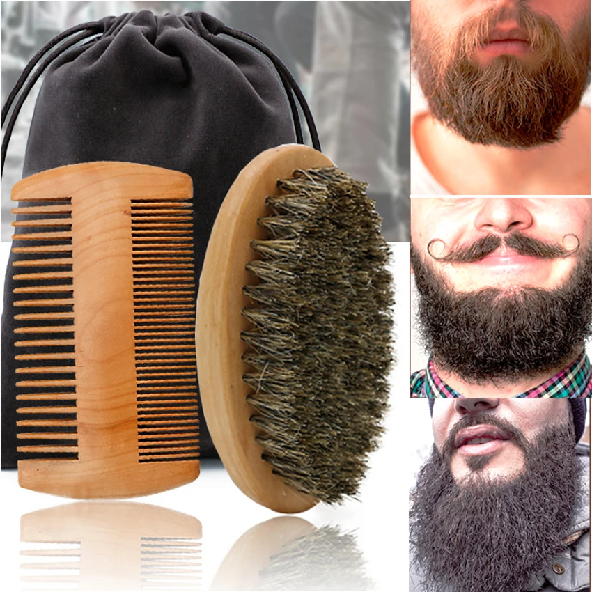 Shaving Brush Set - Soft Boar Bristle Wood Beard Brush
