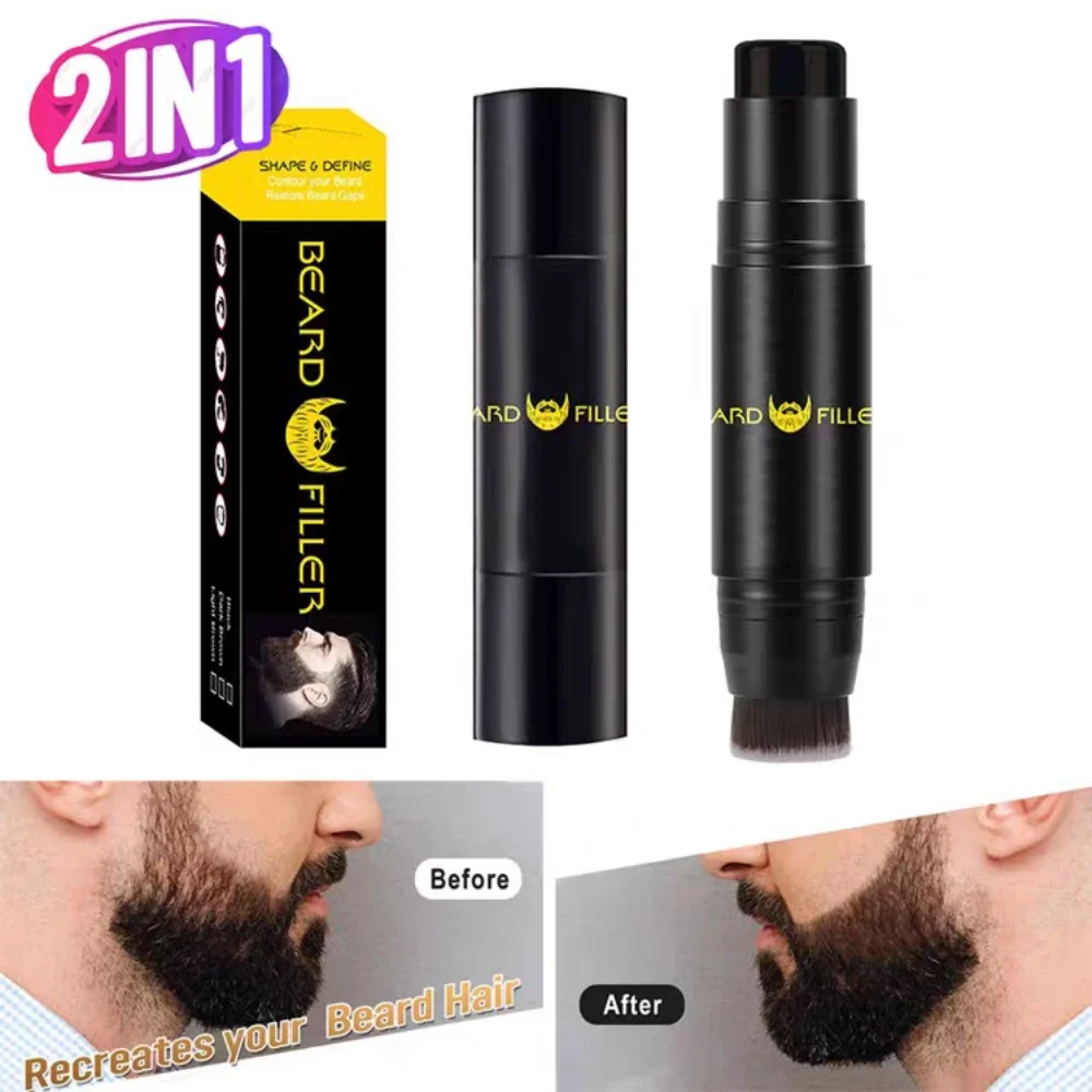 Shaving Brush Set - Hair Filler Beard Thicken Powder Mustache