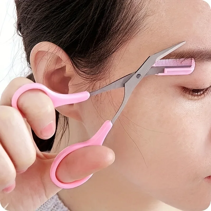 Men'S Grooming Eyebrow Shape - Eyebrow Trimmer Scissor With Comb Lady