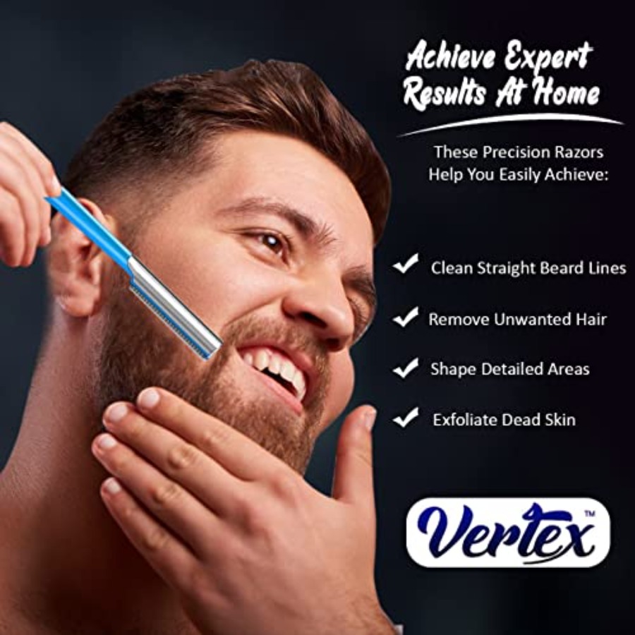 Beard Shaping Razor Tool Musta - Men'S Grooming Eyebrow Shape 评论和价格