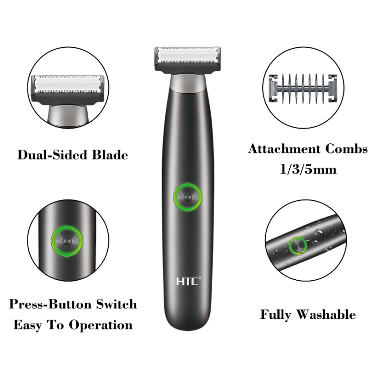 HTC Men's Electric Groin Hair  - Men'S Grooming Hair And Body Wash 评论和价格