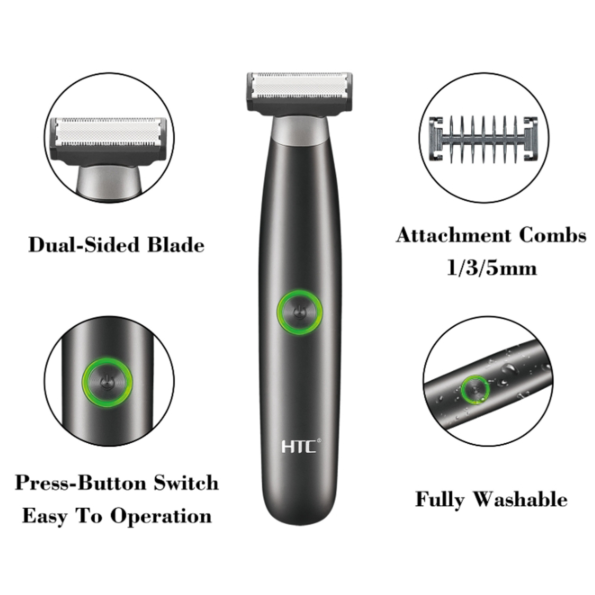 HTC Men's Electric Groin Hair  - Men'S Grooming Hair And Body Wash 评论和价格