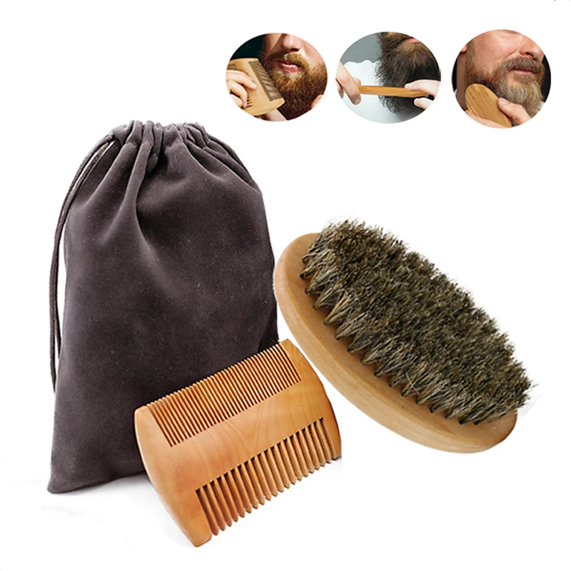 Soft Boar Bristle Wood Beard B - Shaving Brush Set 评论和价格
