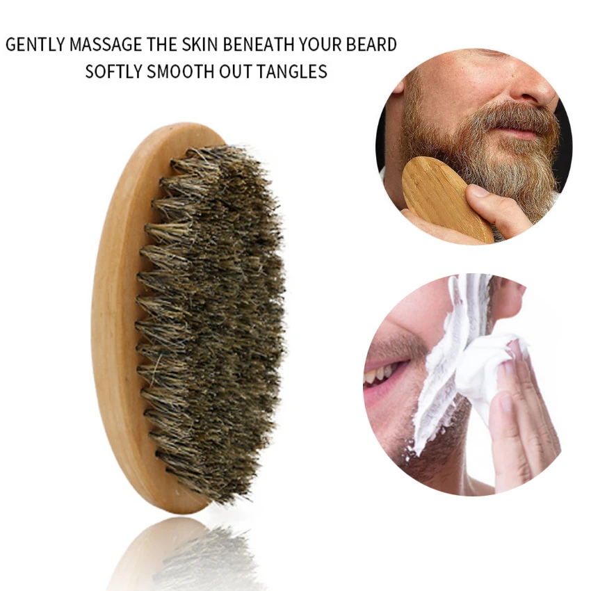 Soft Boar Bristle Wood Beard B - Shaving Brush Set 评论和价格