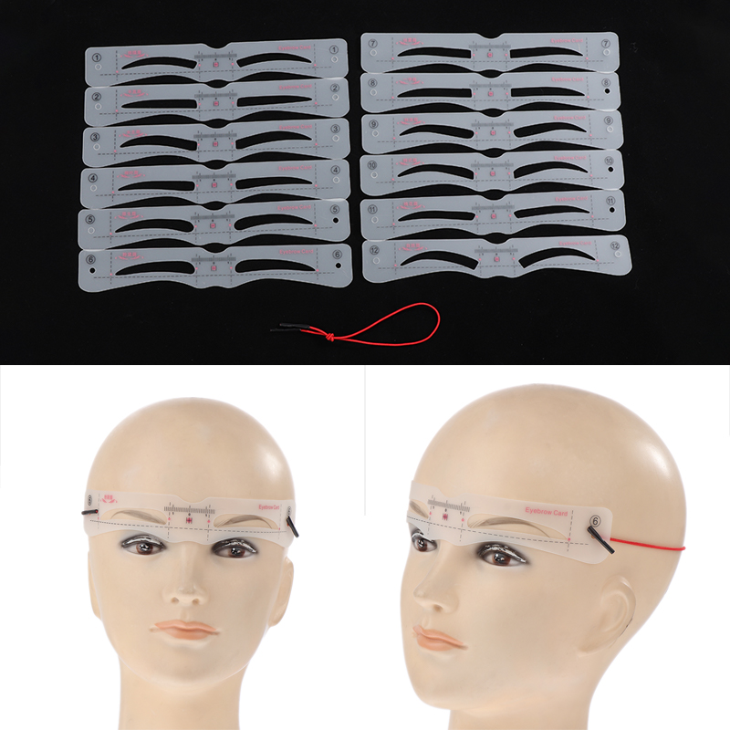 12Pcs Eyebrow Stencil Set Reus - Men'S Grooming Eyebrow Shape 评论和价格