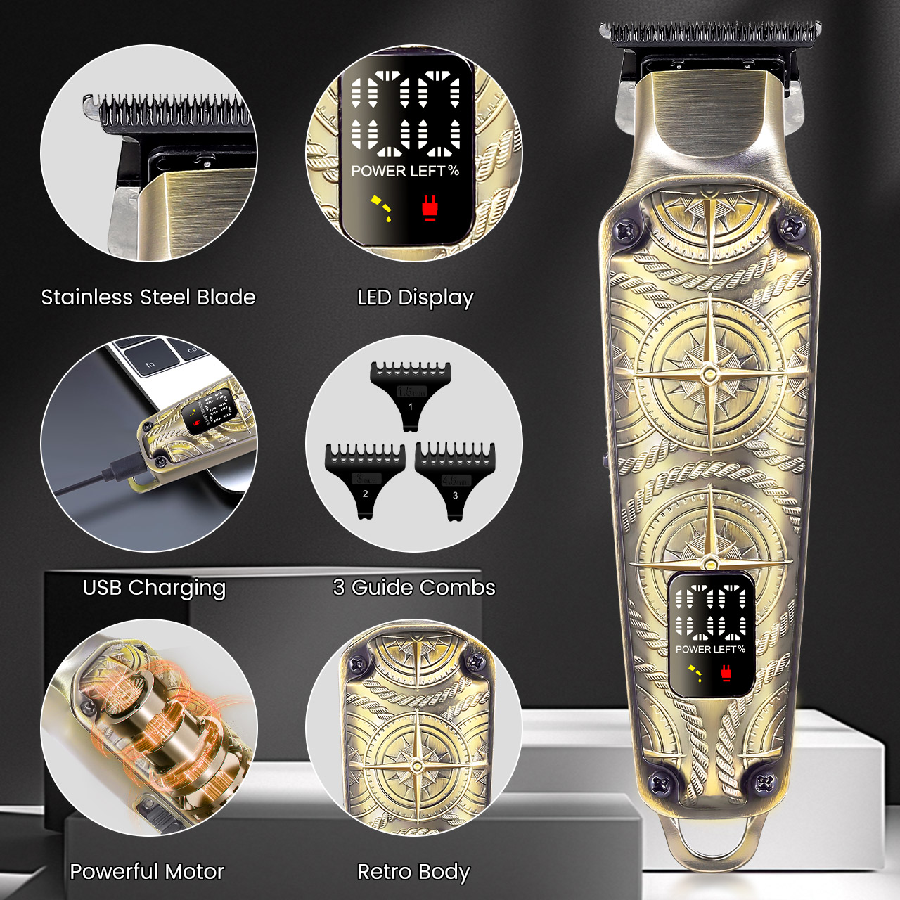 Hatteker Retro Hair Trimmer fo - Men'S Grooming Hair And Body Wash 评论和价格