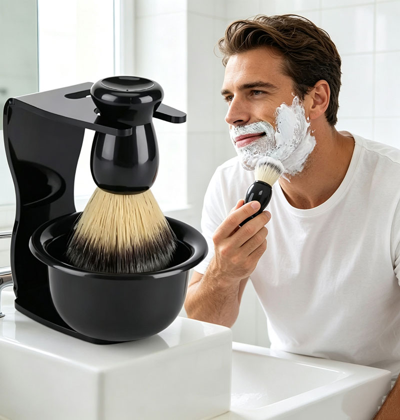 Shaving Brush Set with Stand 3 - Shaving Brush Set 评论和价格
