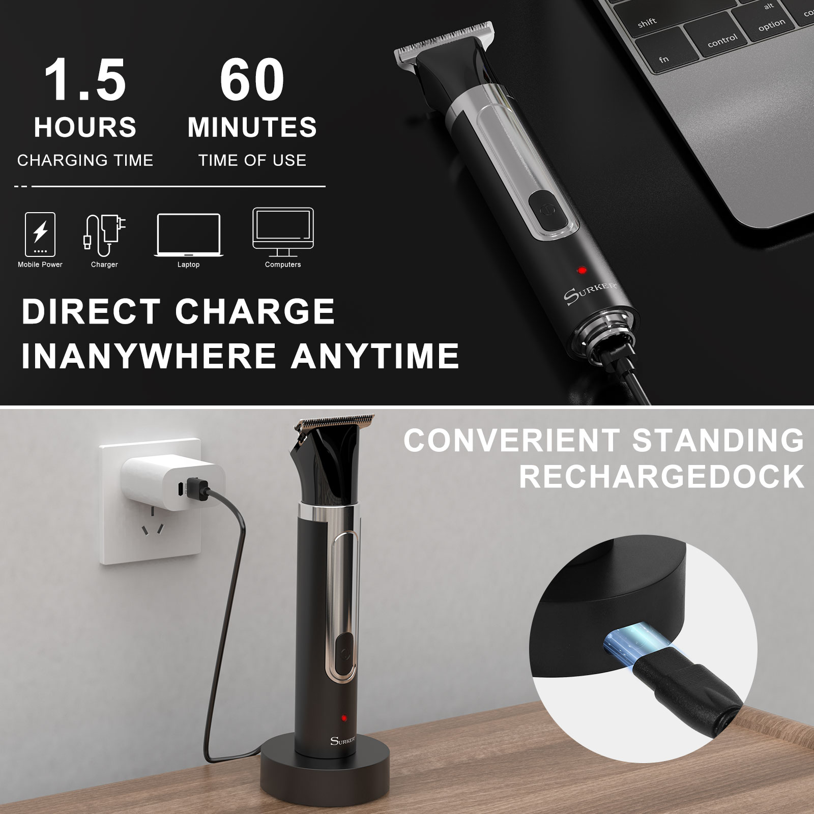 Surker 4-in-1 Shaver for Men G - Men'S Grooming Hair And Body Wash 评论和价格