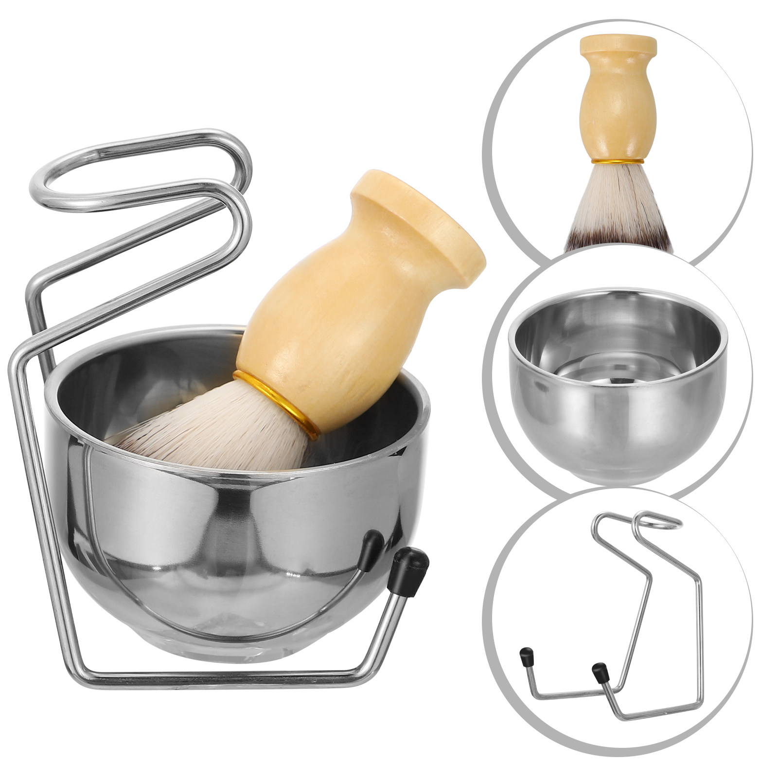 1Set Stainless Steel Shaving B - Shaving Brush Set 评论和价格