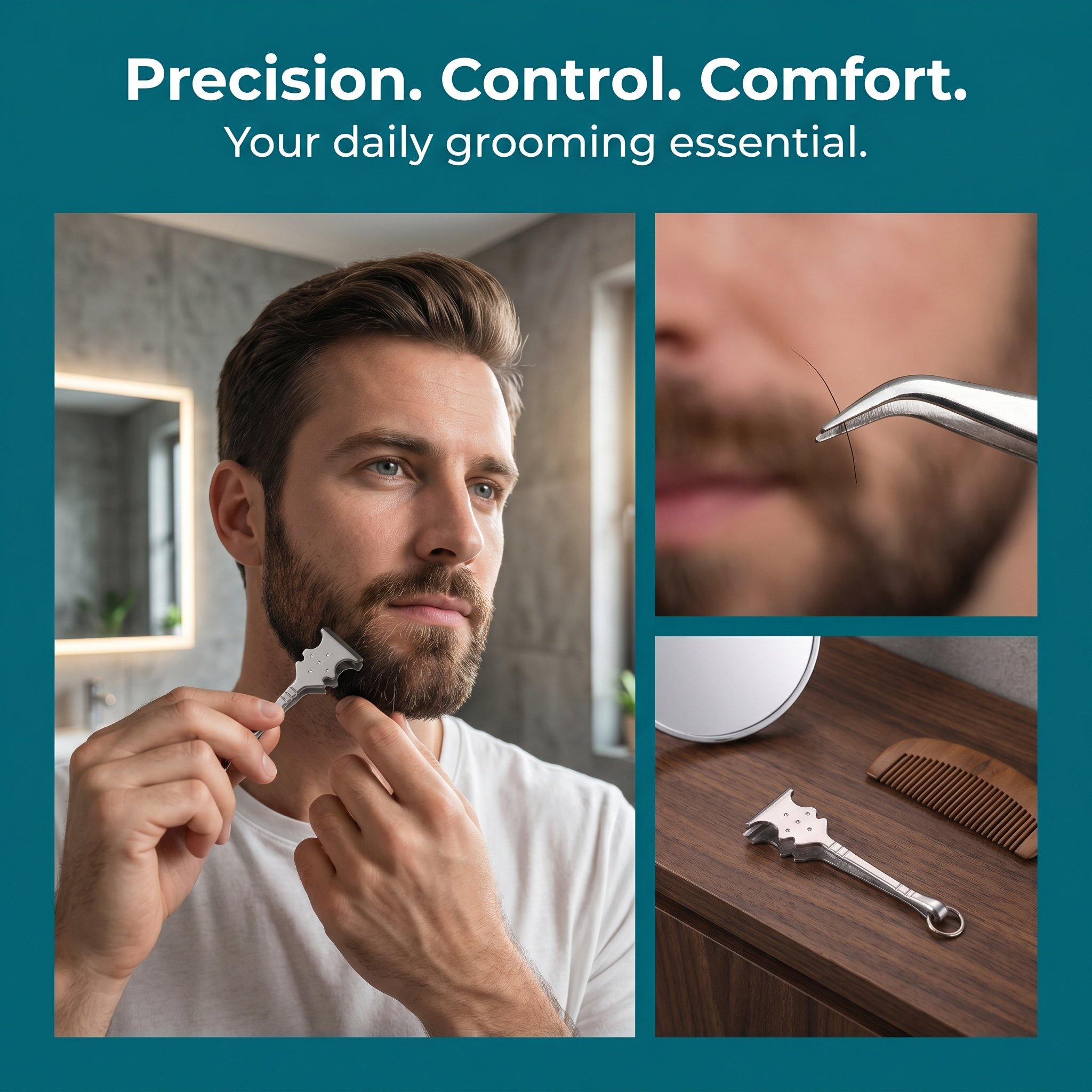 Guitar Shaped Stainless Steel  - Men'S Grooming Eyebrow Shape 评论和价格